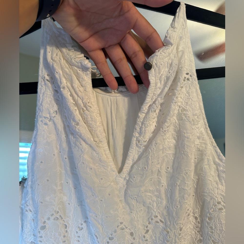 Anthropologie Maeve Tiered Eyelet White Midi Dress - Picture 9 of 11